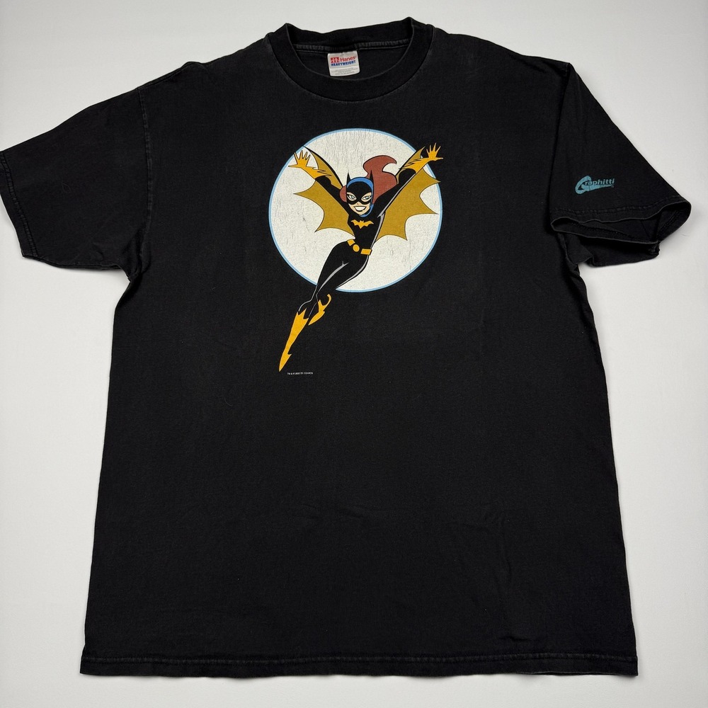 Vintage DC Comics Batgirl Shirt Mens XL Black Graphic Tee 2000 Cartoon Y2K